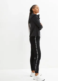 Pantalon de jogging avec finitions bord-côtes et imprimé