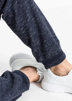 Pantalon de jogging chiné à finitions côtelées