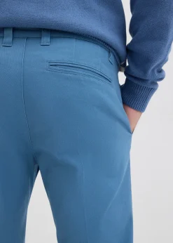 Pantalon droit à pinces en twill de coton, Regular