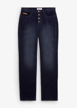 Pantalon droit en velours côtelé extensible