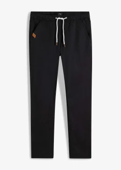 Pantalon droit regular et extensible à taille élastiquée