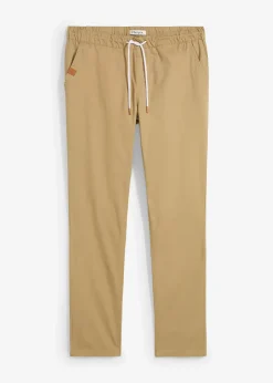 Pantalon droit regular et extensible à taille élastiquée