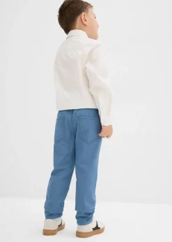 Pantalon droit taille élastiquée 100% coton, Regular