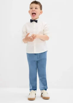 Pantalon droit taille élastiquée 100% coton, Regular