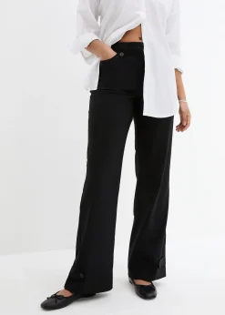 Pantalon en bengaline extensible à taille élastiquée
