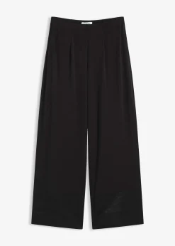 Pantalon en jersey avec empiècements satin