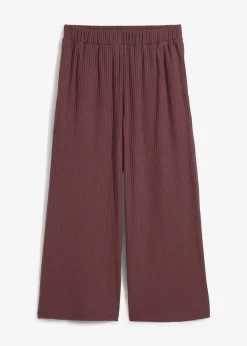 Pantalon en jersey côtelé à taille élastiquée