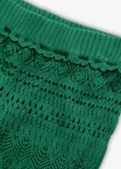 Pantalon en maille ajourée à taille élastiquée