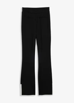 Pantalon en Punto di Roma avec fentes contrastantes