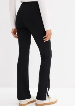 Pantalon en Punto di Roma avec fentes contrastantes
