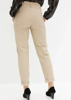 Pantalon en twill léger, paper bag