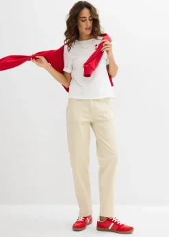 Pantalon en twill raccourci