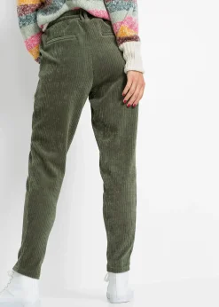 Pantalon en velours côtelé à taille élastiquée