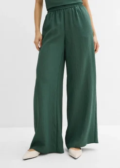 Pantalon en viscose mélangée, effet froissé