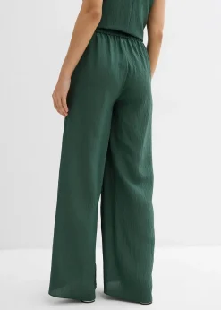 Pantalon en viscose mélangée, effet froissé
