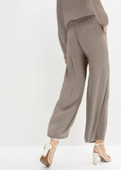 Pantalon en viscose, taille élastiquée