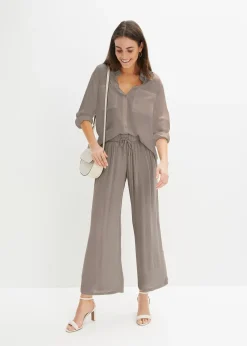 Pantalon en viscose, taille élastiquée