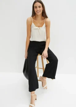 Pantalon en viscose, taille élastiquée