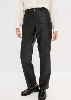 Pantalon enduit à taille élastiquée