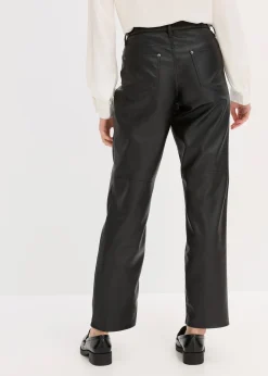 Pantalon enduit à taille élastiquée