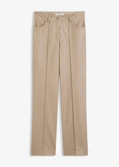 Pantalon enduit avec passepoil, droit