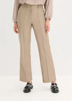 Pantalon enduit avec passepoil, droit