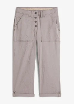 Pantalon extensible avec effet crash, longueur 3/4
