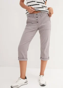Pantalon extensible avec effet crash, longueur 3/4