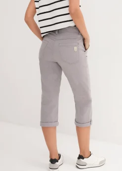 Pantalon extensible avec effet crash, longueur 3/4