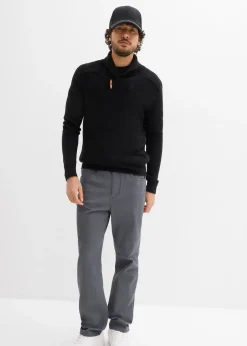 Pantalon extensible classique à taille élastiquée, droit