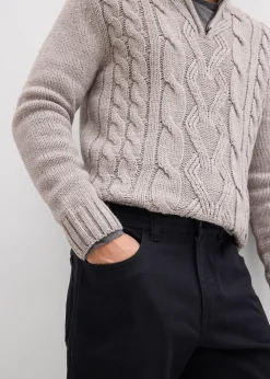 Pantalon extensible loose à taille élastiquée, droit