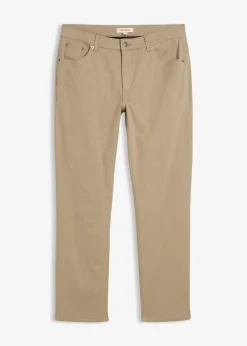 Pantalon extensible regular à doublure chaude en flanelle, droit