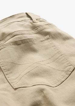 Pantalon extensible regular à doublure chaude en flanelle, droit