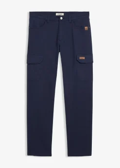 Pantalon extensible slim et droit, poches cargo