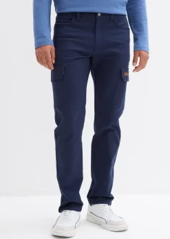 Pantalon extensible slim et droit, poches cargo