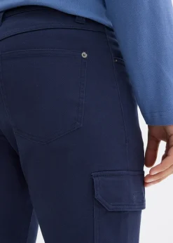 Pantalon extensible slim et droit, poches cargo