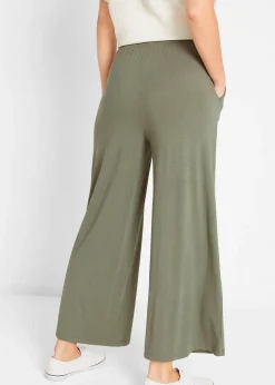 Pantalon fluide en jersey viscose, longueur 7/8