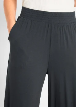 Pantalon fluide en jersey viscose, longueur 7/8