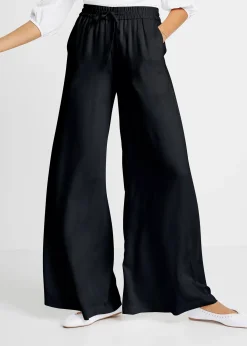 Pantalon fluide en viscose légèrement brillante