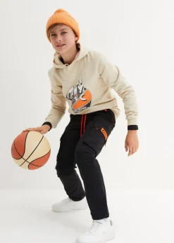 Pantalon garçon à taille élastiquée et poches cargo, Regular Fit