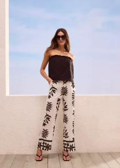 Pantalon imprimé en viscose fluide