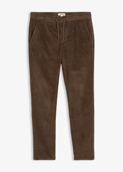 Pantalon jogger regular en velours côtelé, doublure chaude en flanelle, droit