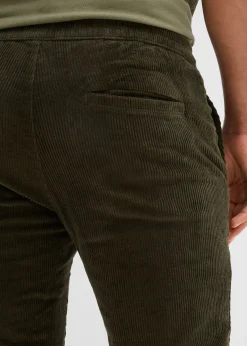 Pantalon jogger regular en velours côtelé, doublure chaude en flanelle, droit