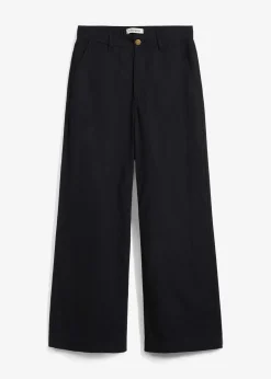 Pantalon large 100% coton, taille haute