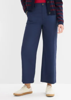 Pantalon large 100% coton, taille haute