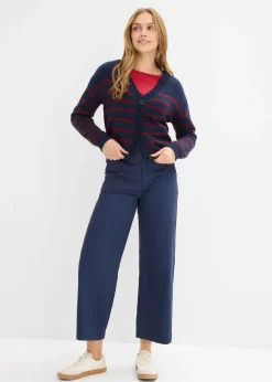 Pantalon large 100% coton, taille haute