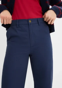 Pantalon large 100% coton, taille haute