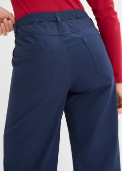 Pantalon large 100% coton, taille haute