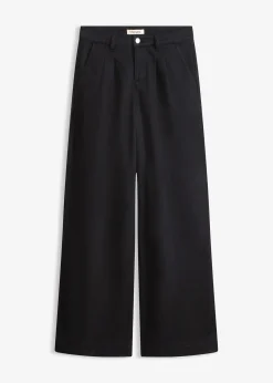 Pantalon large à pinces avec taille élastiquée