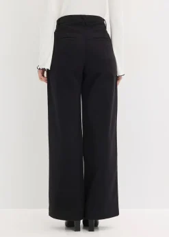 Pantalon large à pinces avec taille élastiquée
